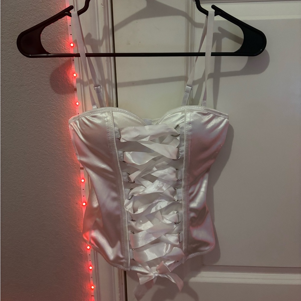 white corset top